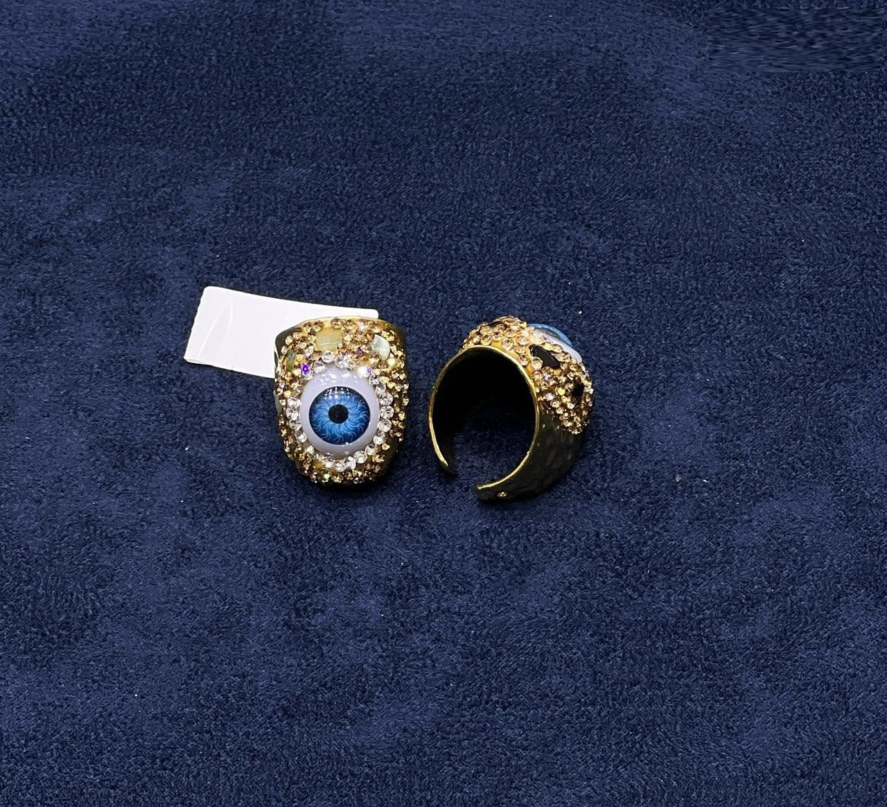 Evil Eye Crystal Statement Ring