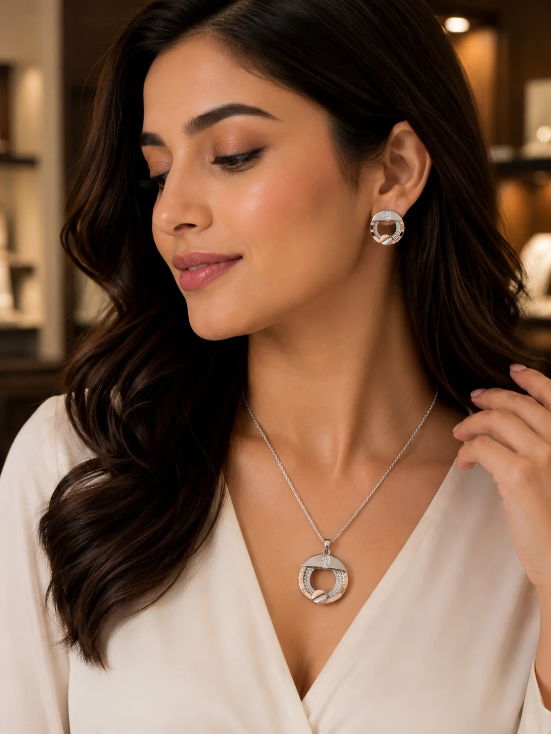 Elegant Two-Tone Jewelry Set