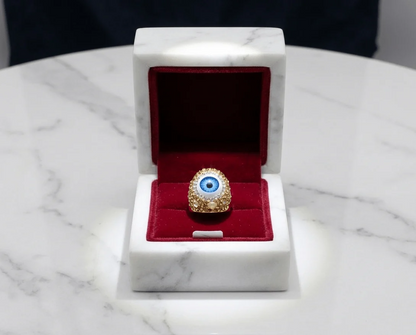 Evil Eye Crystal Statement Ring