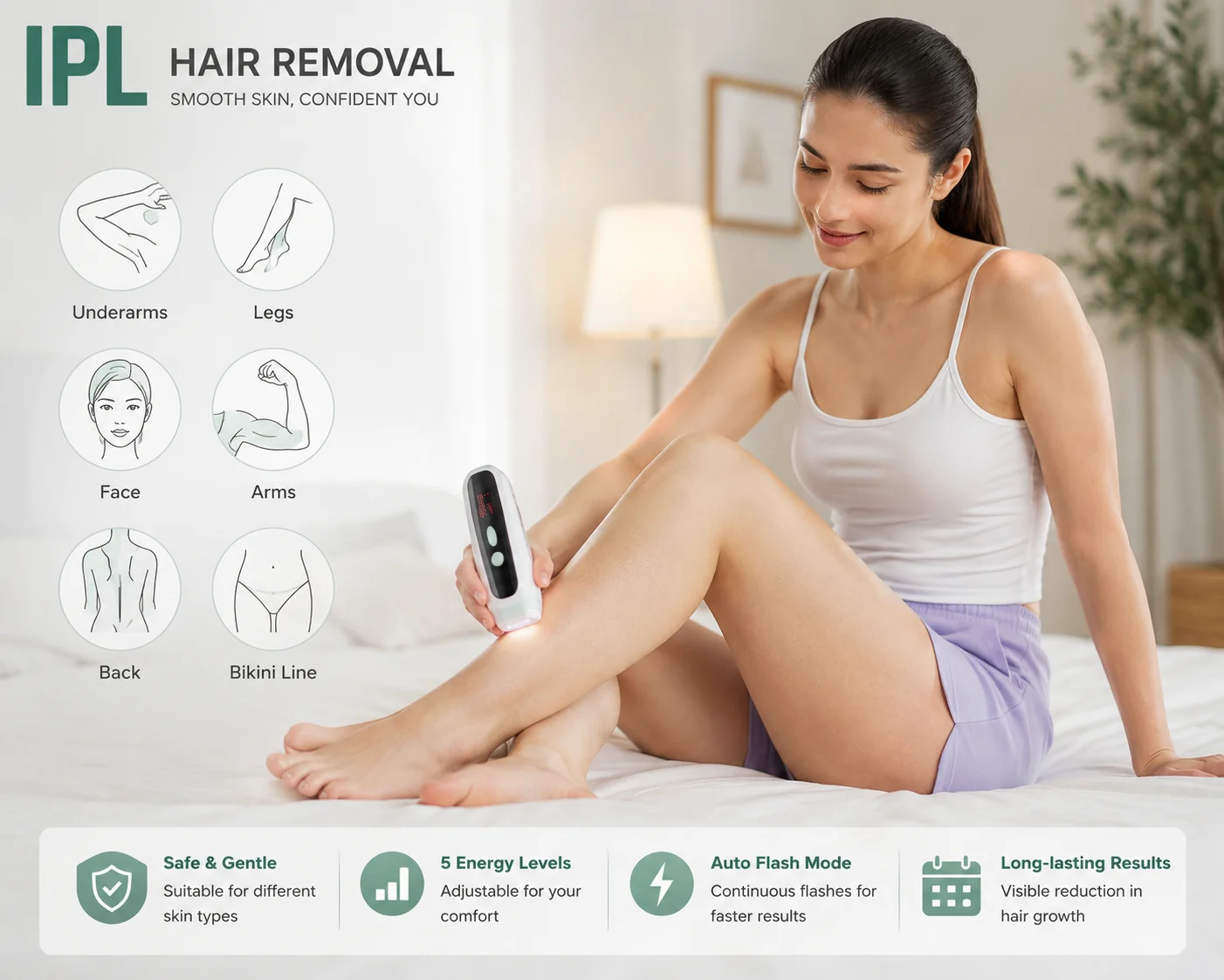 Portable IPL Hair Removal Device