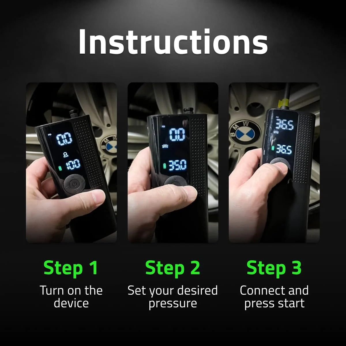 Lenovo - Portable Car Air Compressor