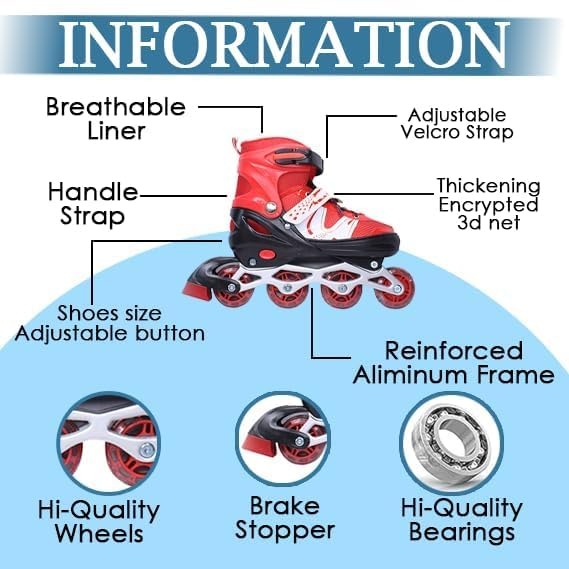 Power Super Adjustable Inline Skates © Ⓢ