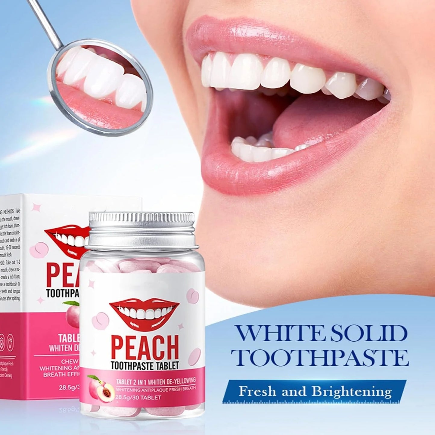 Sadoer Peach Toothpaste Tablets