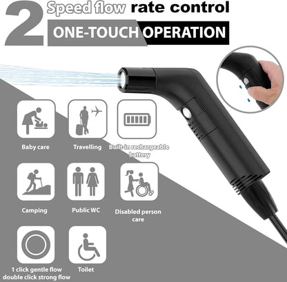 Compact Rechargeable Bidet Sprayer for Travel