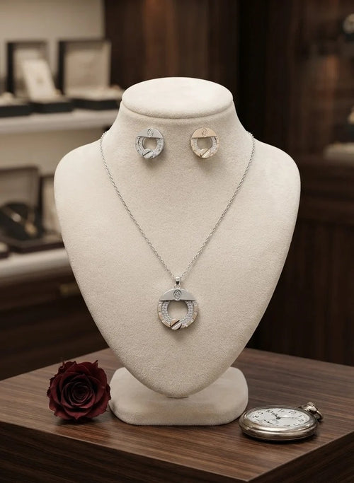 Elegant Two-Tone Jewelry Set