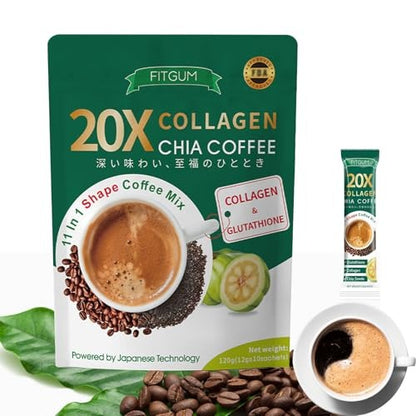 Fitgum Collagen Chia Coffee